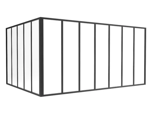 Divisória De Canto De Atelier Em Aluminio Termolacado C210 X L150 X A105 Cm Preto - Bayview