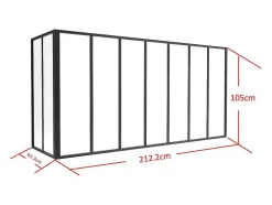 Divisória De Canto De Atelier Em Aluminio Termolacado C210 X L60 X A105 Cm Preto - Bayview