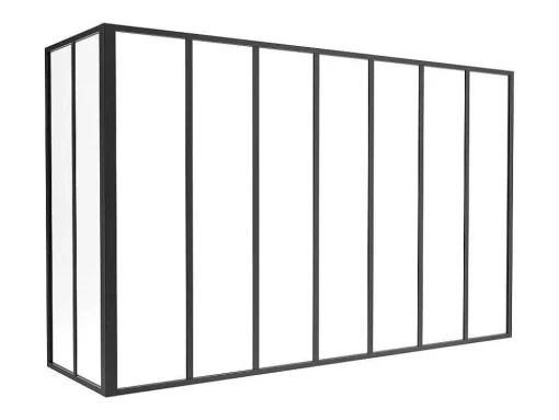 Divisória De Canto De Atelier Em Aluminio Termolacado C210 X L60 X A130 Cm Preto - Bayview