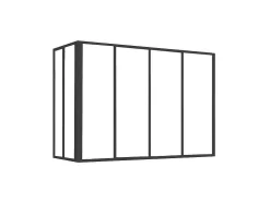 Divisória De Canto De Atelier Em Aluminio Termolacado C120 X L60 X A130 Cm Preto - Bayview