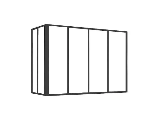 Divisória De Canto De Atelier Em Aluminio Termolacado C120 X L60 X A130 Cm Preto - Bayview