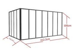 Divisória De Canto De Atelier Em Aluminio Termolacado C210 X L120 X A105 Cm Preto - Bayview