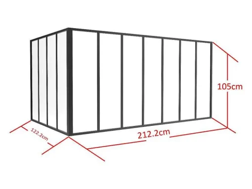 Divisória De Canto De Atelier Em Aluminio Termolacado C210 X L120 X A105 Cm Preto - Bayview