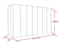 Divisória De Canto De Atelier Em Aluminio Termolacado C210 X L60 X A130 Cm Branco - Bayview