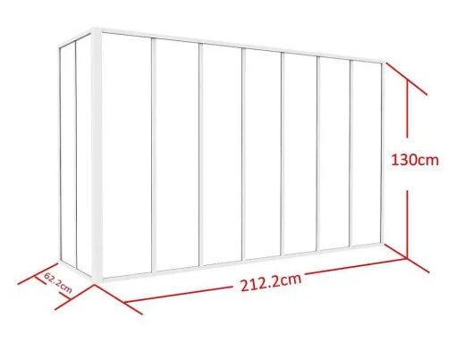 Divisória De Canto De Atelier Em Aluminio Termolacado C210 X L60 X A130 Cm Branco - Bayview