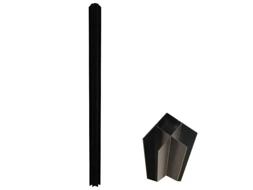 Divisória De Canto De Atelier Em Aluminio Termolacado C120 X L60 X A130 Cm Preto - Bayview