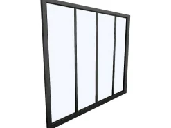 Divisória De Canto De Atelier Em Aluminio Termolacado C120 X L60 X A130 Cm Preto - Bayview
