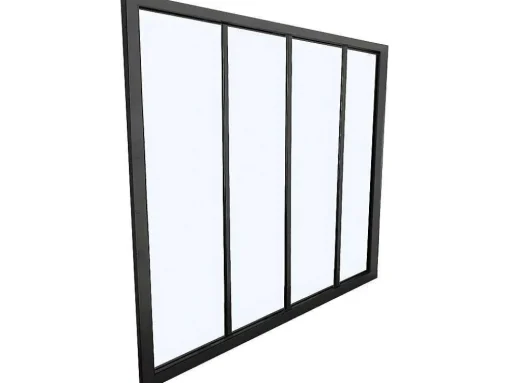 Divisória De Canto De Atelier Em Aluminio Termolacado C120 X L60 X A130 Cm Preto - Bayview