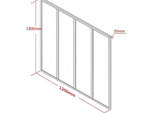 Divisória De Canto De Atelier Em Aluminio Termolacado C120 X L60 X A130 Cm Preto - Bayview