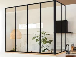 Divisória De Canto De Atelier Em Aluminio Termolacado C120 X L60 X A130 Cm Preto - Bayview
