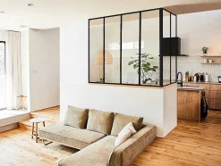 Divisória De Canto De Atelier Em Aluminio Termolacado C120 X L60 X A130 Cm Preto - Bayview