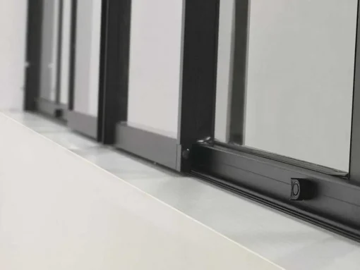 Divisória De Correr Em Aluminio Termolacado Preto 180X130 Cm - Ravena