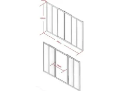 Divisória De Correr Em Aluminio Termolacado Preto 180X130 Cm - Ravena