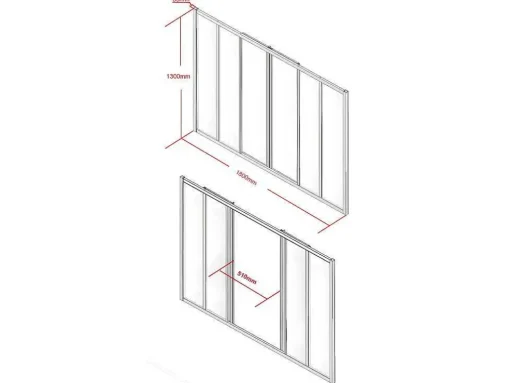 Divisória De Correr Em Aluminio Termolacado Preto 180X130 Cm - Ravena