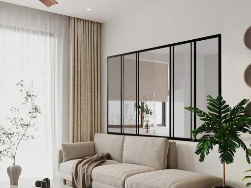 Divisória De Correr Em Aluminio Termolacado Preto 180X130 Cm - Ravena
