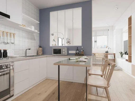 Divisória De Vidro Bayview Em Aluminio Termolacado Branco - 120X130 Cm