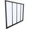 Divisória De Vidro Em Aluminio Termolacado Preto - 120X105 Cm - Bayview