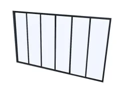 Divisória De Vidro Em Aluminio Termolacado Preto - 180X105 Cm - Bayview