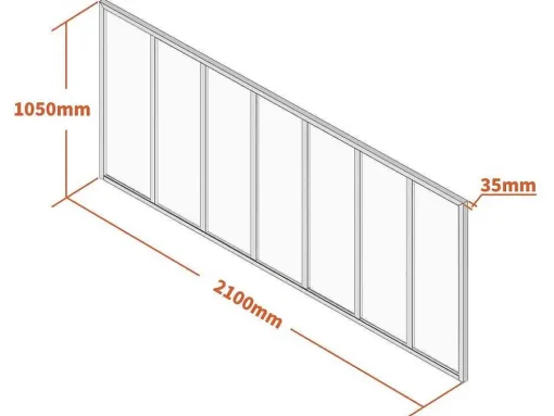 Divisória De Vidro Para Atelier Em Aluminio Termolacado 210X105 Cm Branco - Bayview