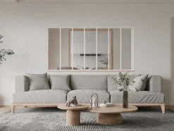 Divisória De Vidro Para Atelier Em Aluminio Termolacado 210X105 Cm Branco - Bayview