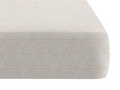 Drap Housse 100% Coton 1 Piece Beige A Triangles 160X200