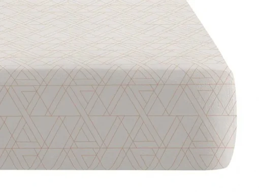 Drap Housse 100% Coton 1 Piece Beige A Triangles 160X200