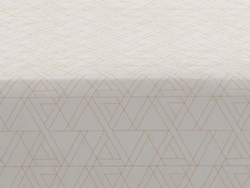 Drap Housse 100% Coton 1 Piece Beige A Triangles 160X200