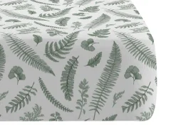 Drap Housse 100% Coton 1 Piece Blanc A Motifs Vegetaux 105X200
