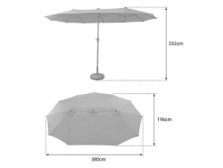 Duplo Guarda-Chuva 2X4M Linai Taupe