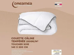 Edredão Caline Toque Seda 140 X 200 Cm 250 G/M Branco Vies Cinza - Biesya