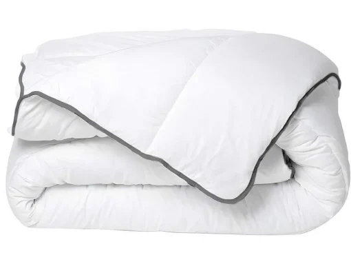Edredão Caline Toque Seda 140 X 200 Cm 250 G/M Branco Vies Cinza - Biesya