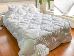 Edredão Sensacao Penas Em Percal De Algodao 91 Fios/Cm 240 X 260 Cm 400 G/M Branco - Auxence