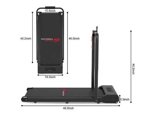 2 Em 1 Esteira Dobravel Elétrica Com Quadro Reforcado Com Tela Lcd Para O Escritório Em Casa