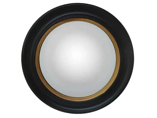 Espelho - Madeira De Eucalipto - D.66 Cm - Preto E Dourado Efeito Latao - Franklin