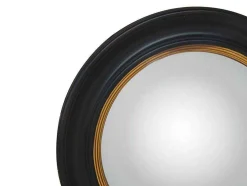 Espelho - Madeira De Eucalipto - D.66 Cm - Preto E Dourado Efeito Latao - Franklin
