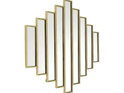 Espelho Art Deco Simetrico Em Metal De C. 90 X A. 120 Cm Cor Dourado - Galice