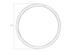 Espelho De Parede Circular Com Moldura De Madeira Folheada A Nogueira. 3084
