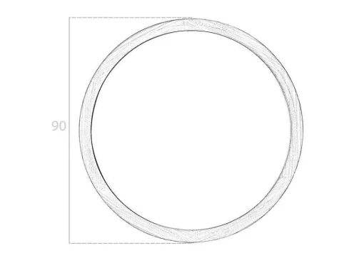 Espelho De Parede Circular Com Moldura De Madeira Folheada A Nogueira. 3084