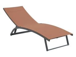 Espreguiçadeira Com Varias Posicoes Aluminio E Têxtileno Terracota - Saranda De Mylia