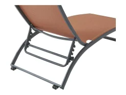 Espreguiçadeira Com Varias Posicoes Aluminio E Têxtileno Terracota - Saranda De Mylia