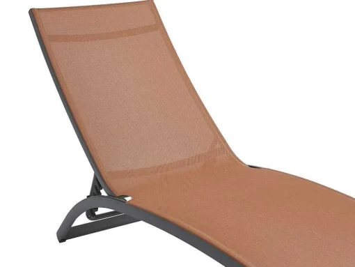 Espreguiçadeira Com Varias Posicoes Aluminio E Têxtileno Terracota - Saranda De Mylia