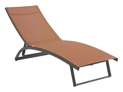 Espreguiçadeira Com Varias Posicoes Aluminio E Têxtileno Terracota - Saranda De Mylia