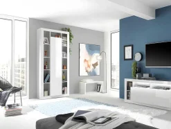 Estante Com 1 Porta E 11 Nichos Lacada A Branco - Balka