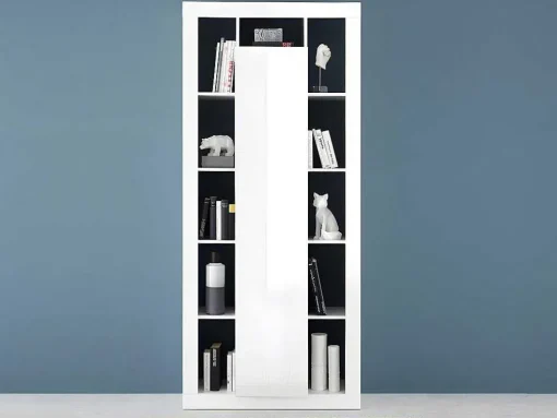 Estante Com 1 Porta E 11 Nichos Lacada A Branco - Balka
