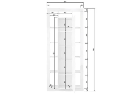 Estante Com 1 Porta E 11 Nichos Lacada A Branco - Balka