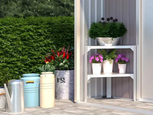 Estante De Canto Em Zinco Para Abrigo De Jardim De C42 X L42 X A65 Cm - Zae
