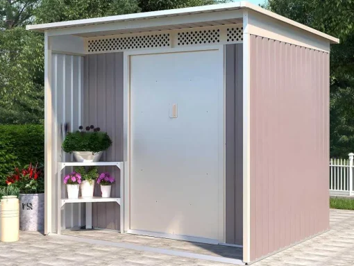 Estante De Canto Em Zinco Para Abrigo De Jardim De C42 X L42 X A65 Cm - Zae