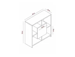 Estante Sider, Branco, Sonoma, 80X30X80 Cm, Epikasa