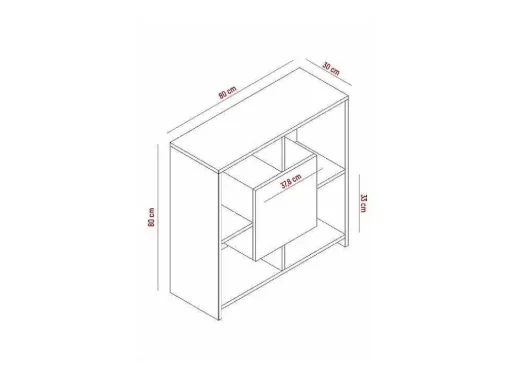 Estante Sider, Branco, Sonoma, 80X30X80 Cm, Epikasa