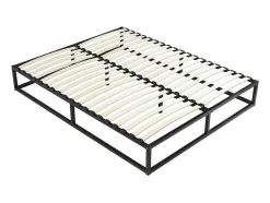 Estrado Com Estrutura De Ripas Em Metal 140X190 Cm, 2X19 Ripas Preto - Rammus Da Ysmee
